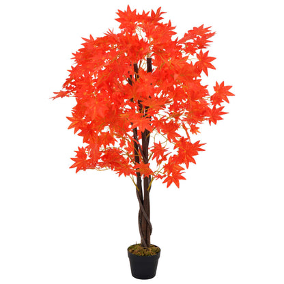 Albero di Acero Artificiale con Vaso Rosso 120 cm - homemem39