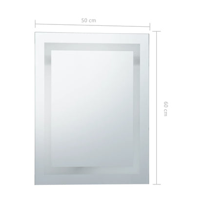 Specchio da Parete a LED per Bagno con Sensore Tattile 50x60cm - homemem39