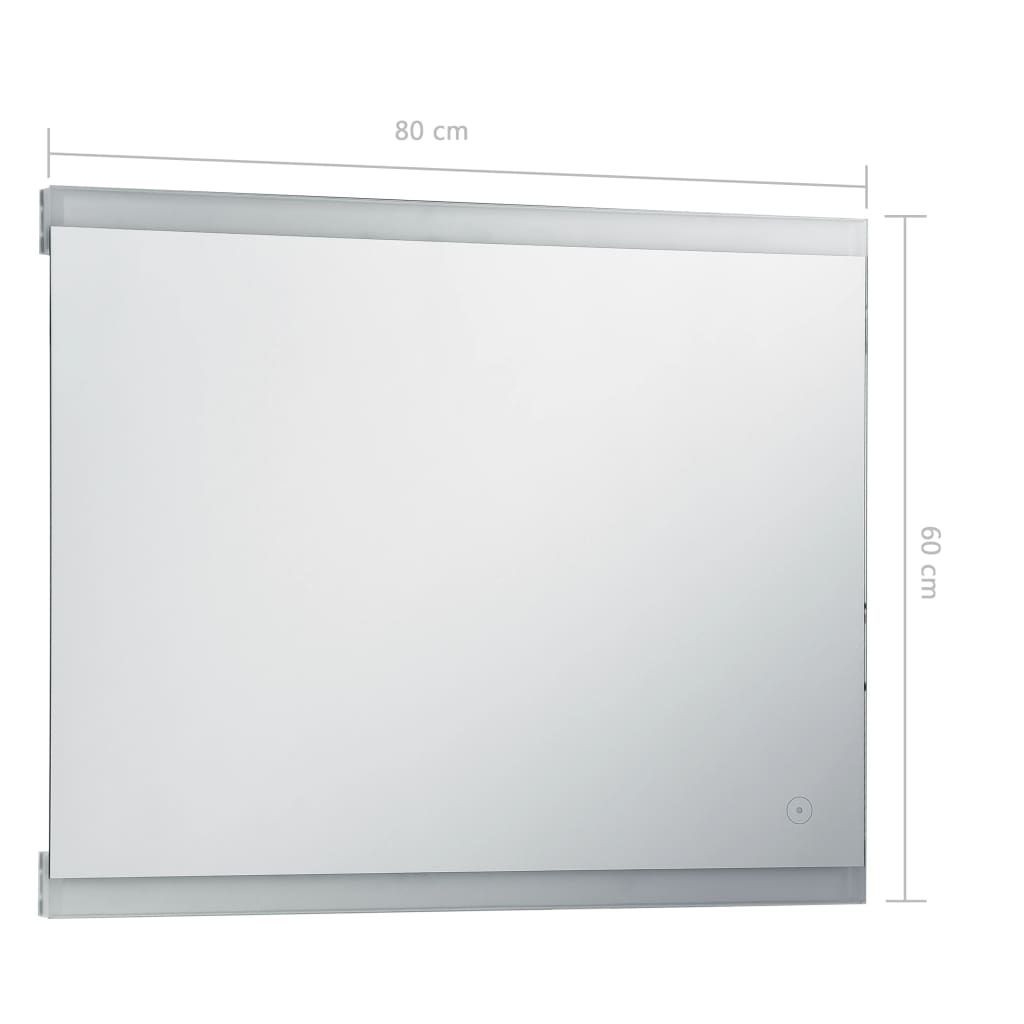 Specchio da Parete a LED per Bagno con Sensore Tattile 80x60cm - homemem39