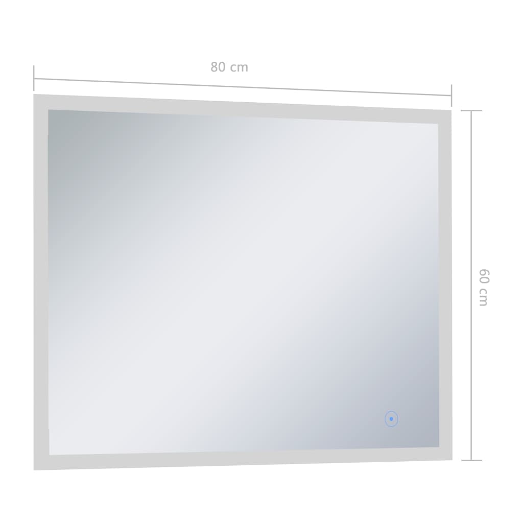 Specchio da Parete a LED per Bagno con Sensore Tattile 80x60cm - homemem39