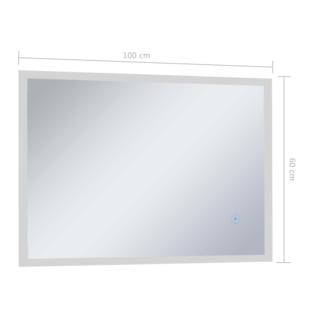 Specchio da Parete a LED per Bagno con Sensore Tattile 100x60cm - homemem39