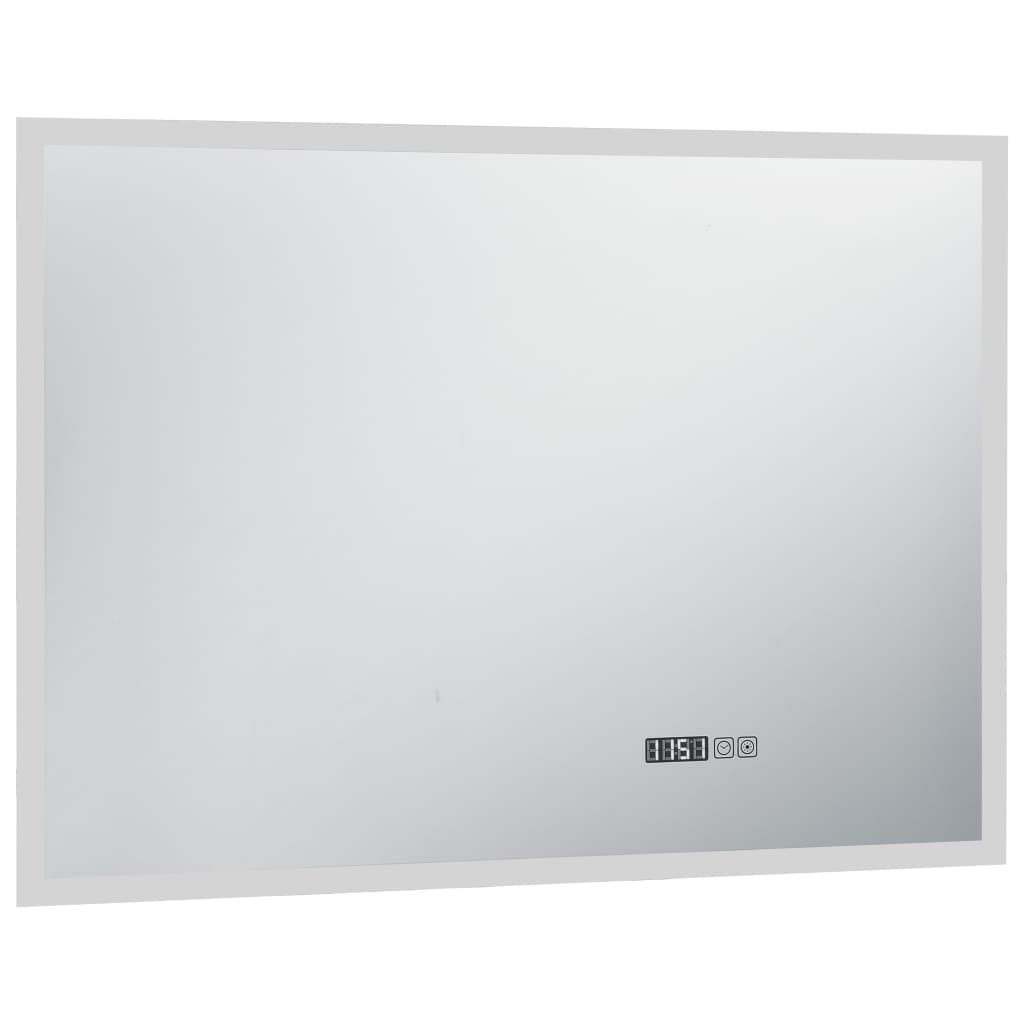 Specchio a LED Bagno con Sensore Tattile e Orologio 100x60cm - homemem39