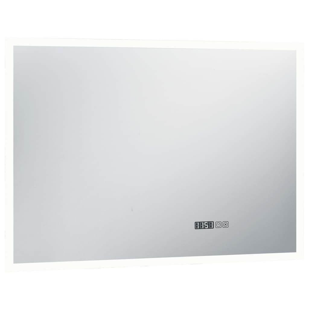 Specchio a LED Bagno con Sensore Tattile e Orologio 100x60cm - homemem39