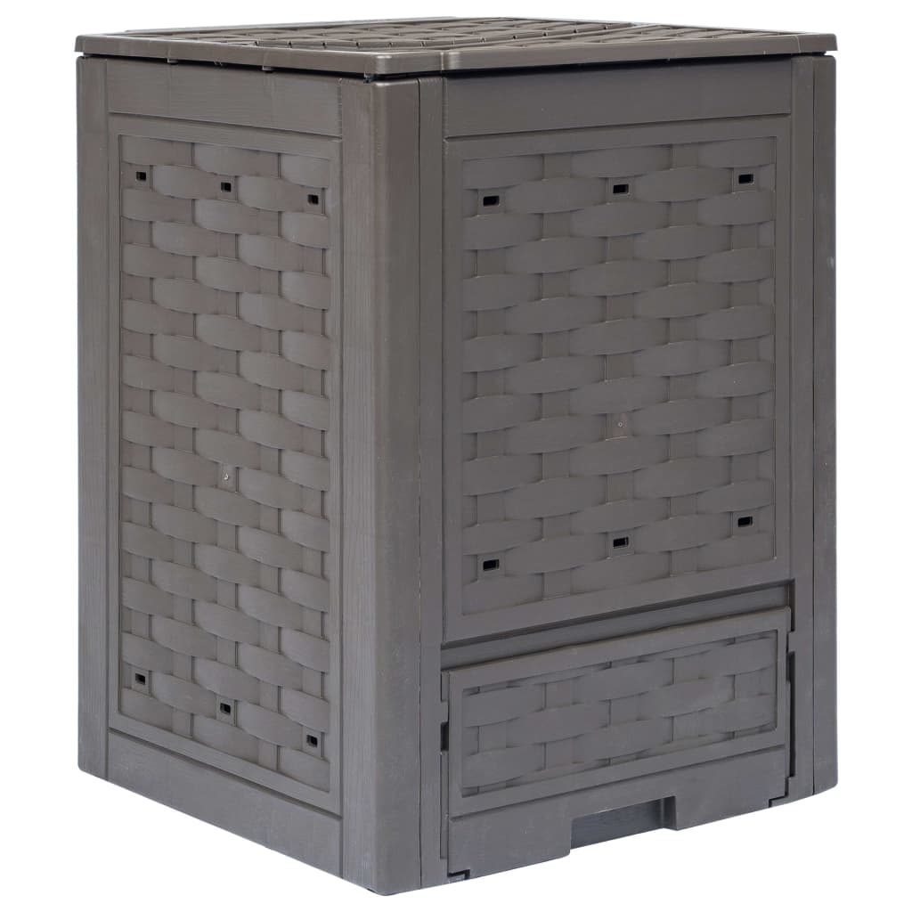 Compostiera Giardino Marrone 60x60x83 cm 300 L Rattan Plastica - homemem39