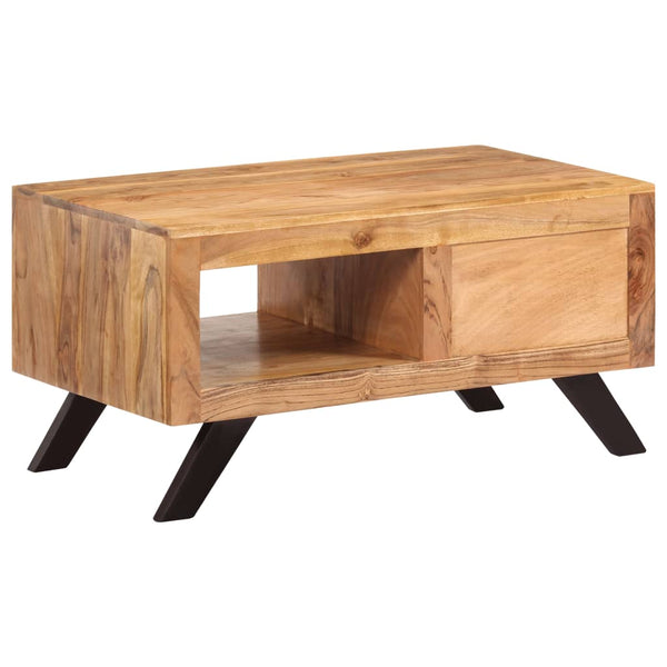 Tavolino da Salotto 90x50x45 cm in Legno Massello d'Acacia - homemem39