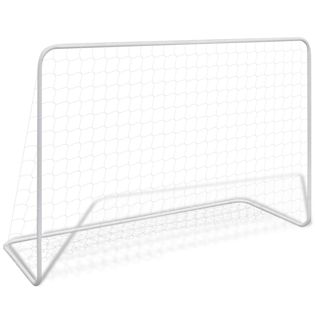 Porte da Calcio 2 pz con Reti 182x61x122 cm in Acciaio Bianche - homemem39