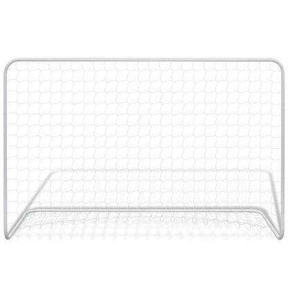 Porte da Calcio 2 pz con Reti 182x61x122 cm in Acciaio Bianche - homemem39