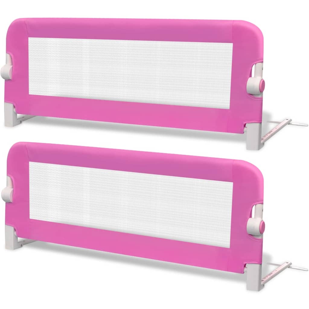 Sponde Letto per la Sicurezza dei Bambini 2 pz Rosa 102x42 cm - homemem39