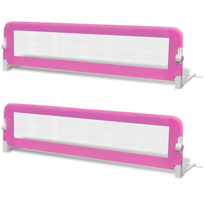 Sponde Letto per la Sicurezza dei Bambini 2 pz Rosa 150x42 cm - homemem39