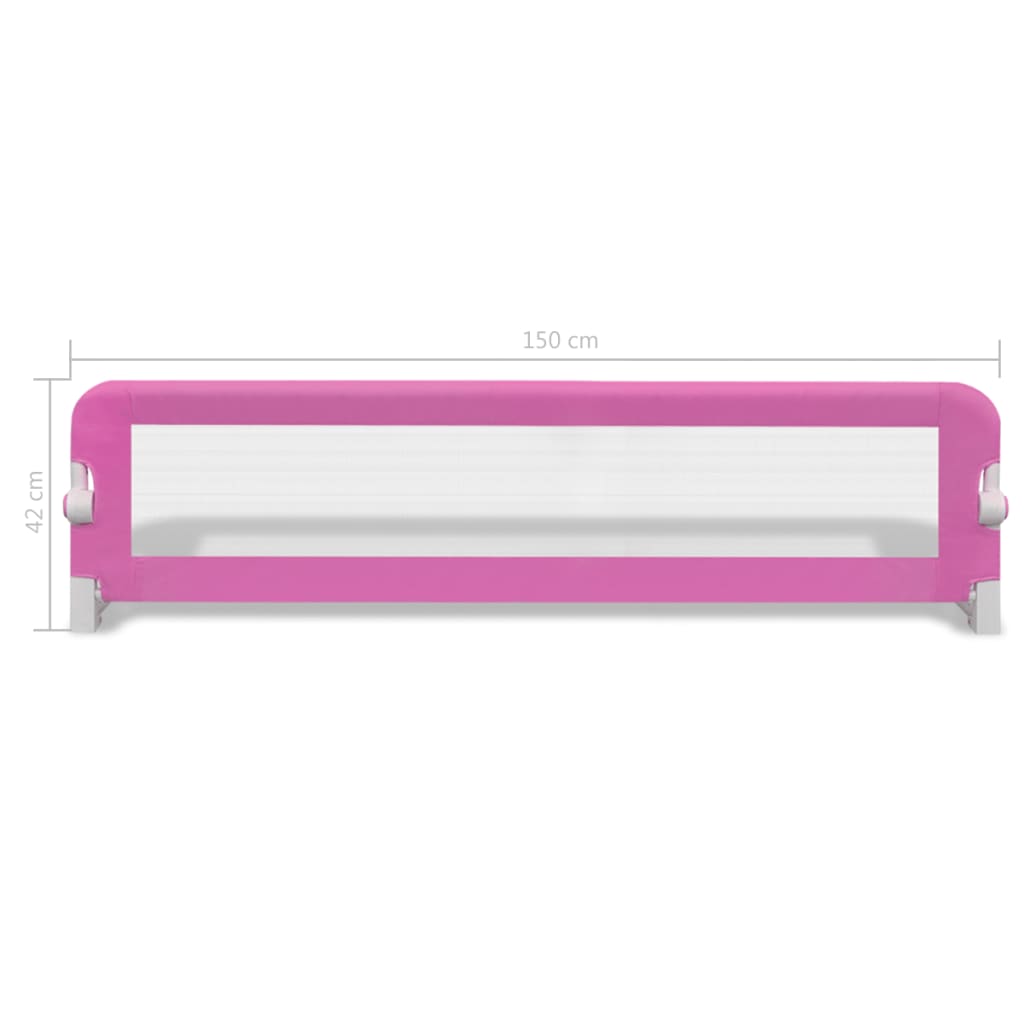 Sponde Letto per la Sicurezza dei Bambini 2 pz Rosa 150x42 cm - homemem39