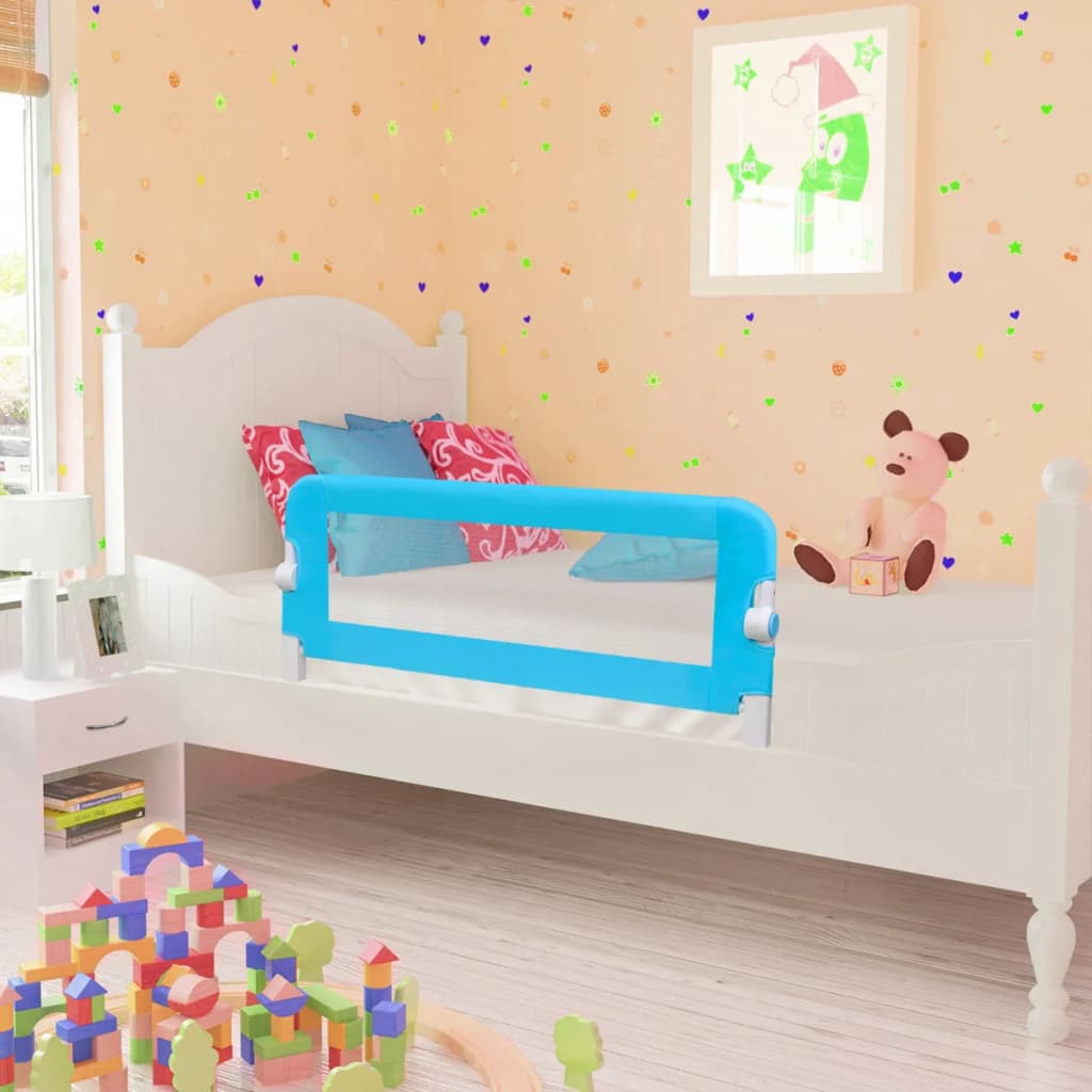 Sponde Letto per la Sicurezza dei Bambini 2 pz Blu 102x42 cm - homemem39