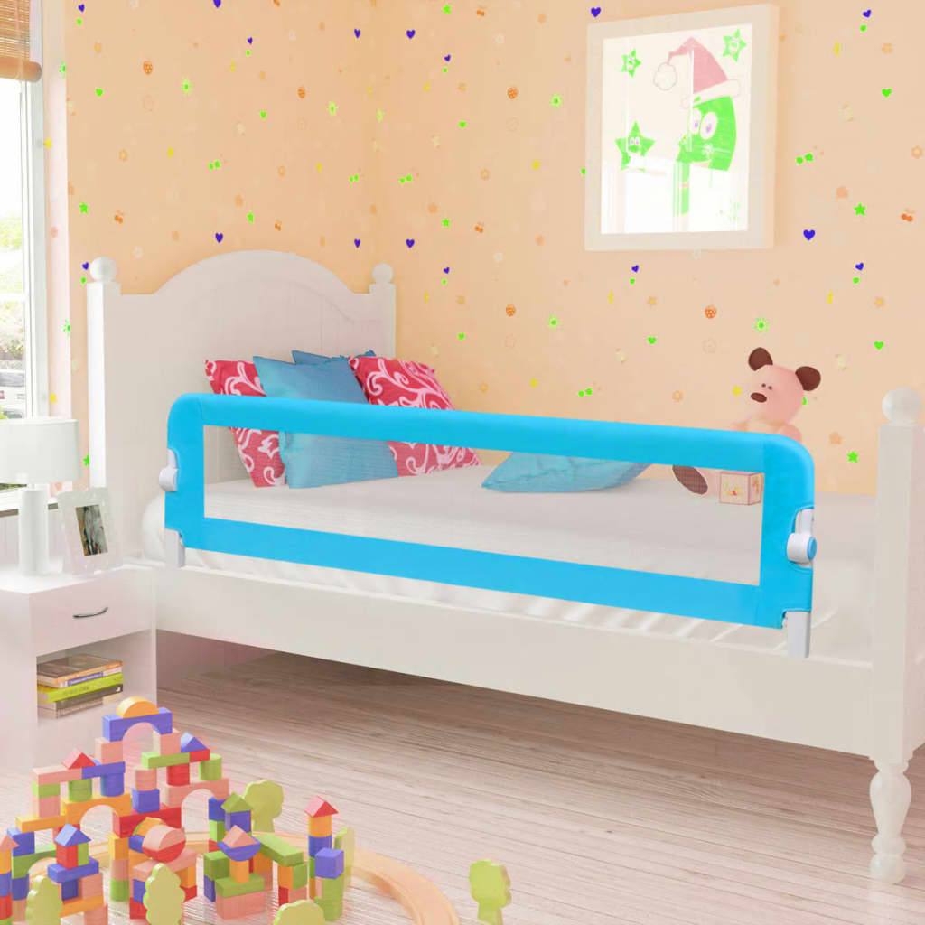 Sponde Letto per la Sicurezza dei Bambini 2 pz Blu 150x42 cm - homemem39