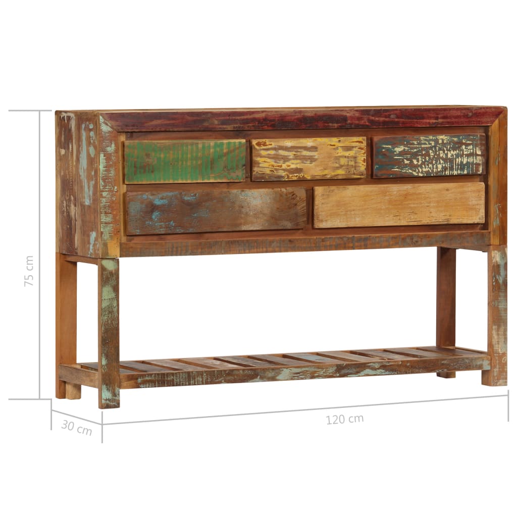 Credenza 120x30x75 cm Legno Massello di Recupero - homemem39