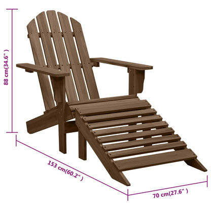 Sedia da Giardino con Poggiapiedi in Legno Marrone - homemem39