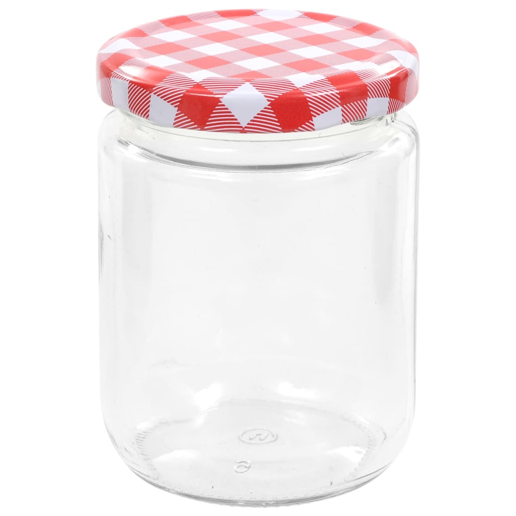 Vaso Marmellata in Vetro Coperchio Bianco e Rosso 48 pz 230 ml - homemem39