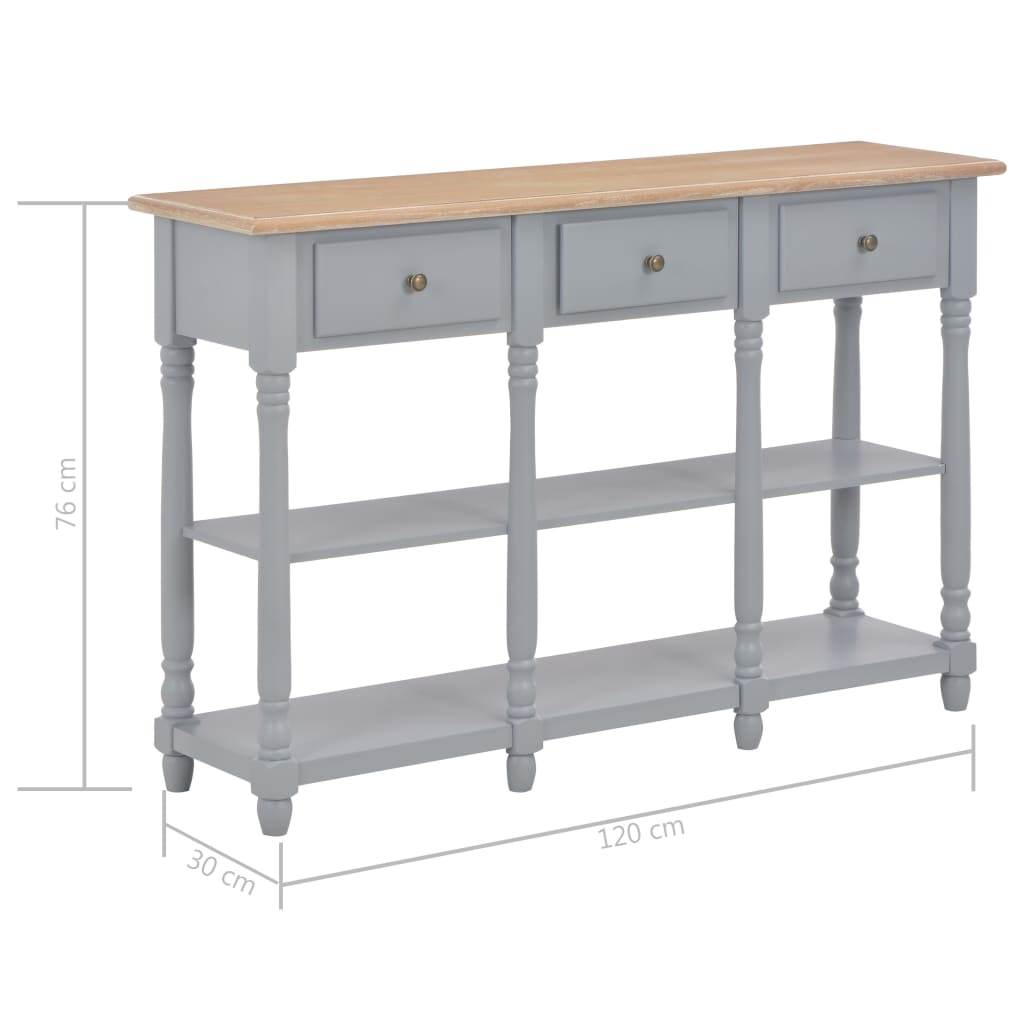 Tavolo Consolle Grigio 120x30x76 cm in MDF - homemem39