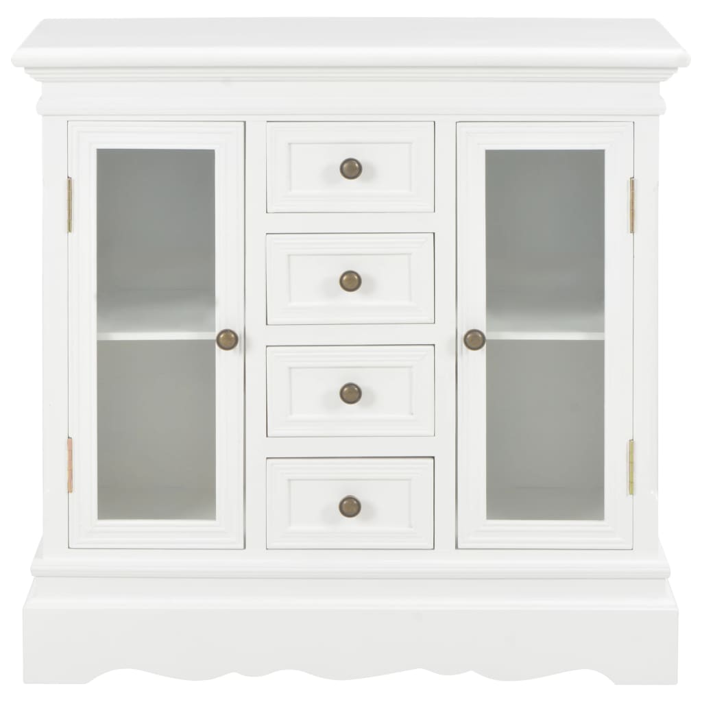 Credenza Bianca 70x28x70 cm in Legno Massello di Pino - homemem39