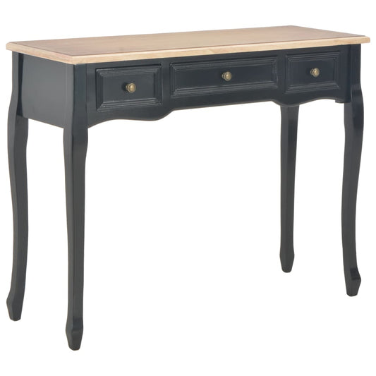 280046 vidaXL Dressing Console Table with 3 Drawers Black - homemem39