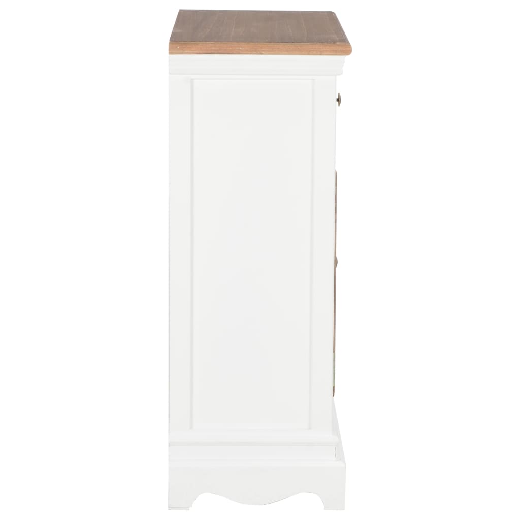 Credenza Bianca 60x30x80 cm in Legno Massello - homemem39