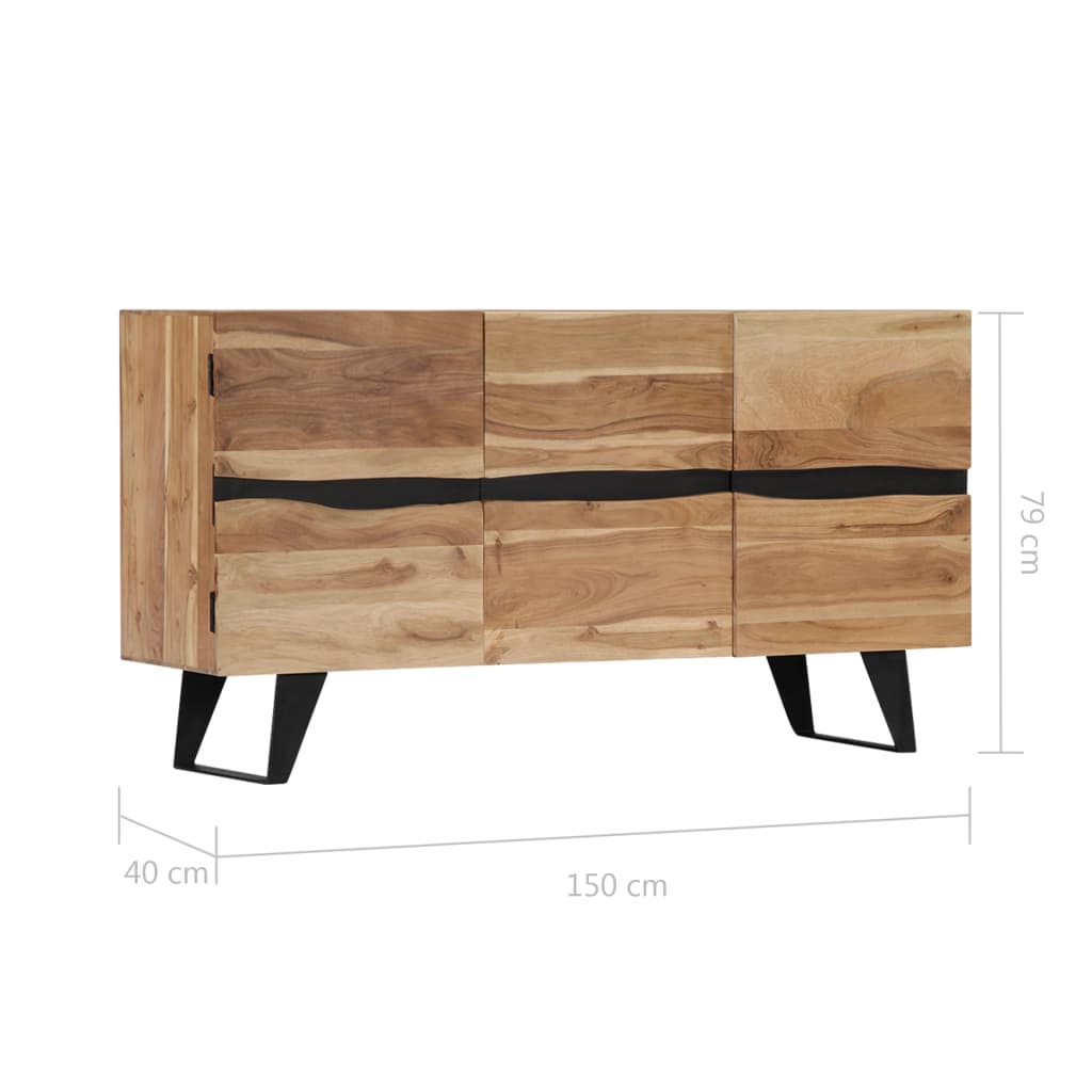 Credenza 150x40x79 cm in Legno Massello di Acacia - homemem39