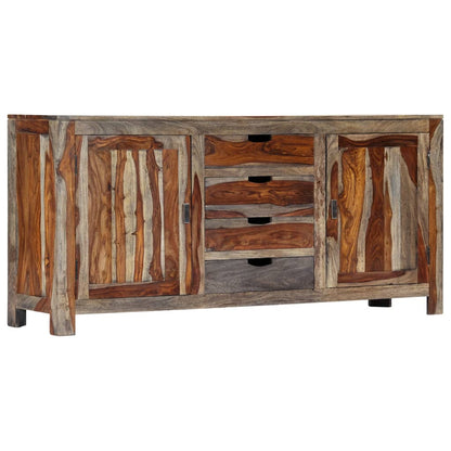 Credenza Grigia 160x40x75 cm Legno Massello di Sheesham - homemem39