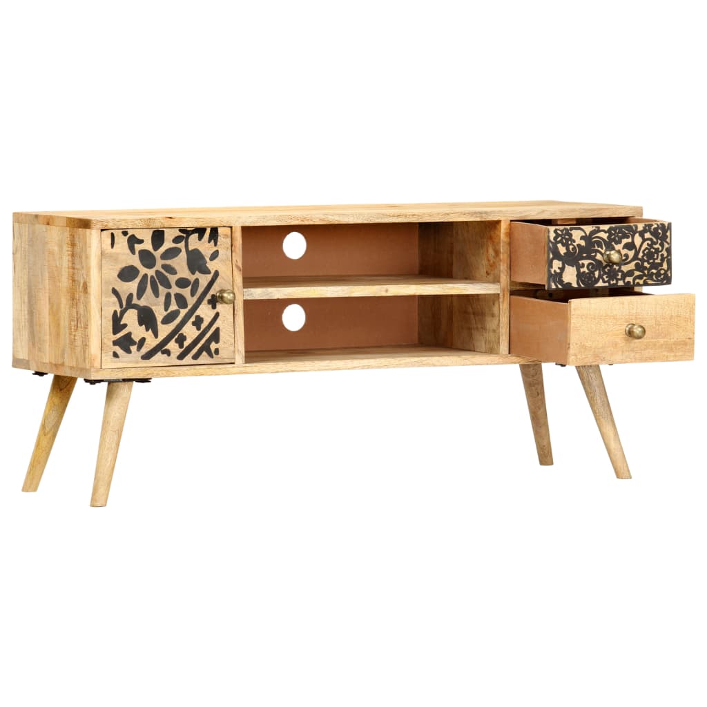 Mobile Porta TV 100x30x45 cm in Legno Massello di Mango - homemem39