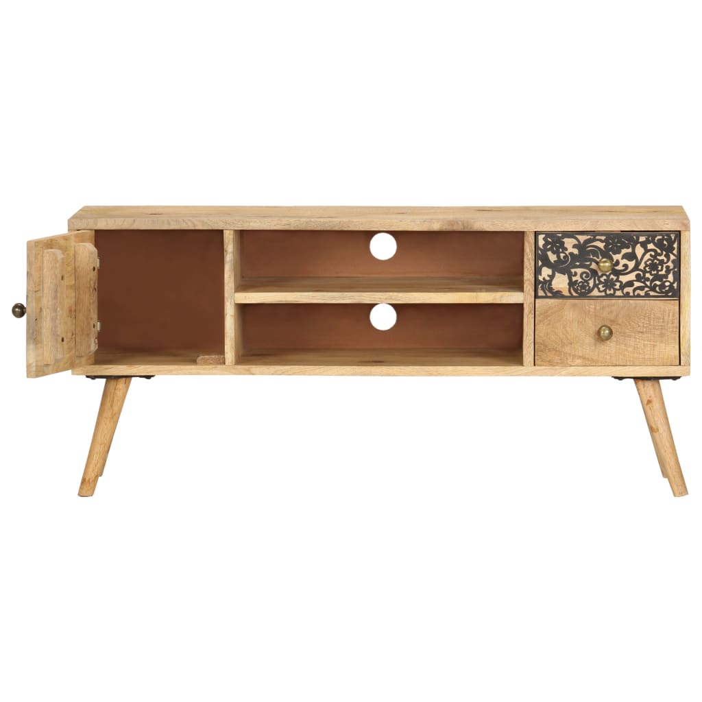 Mobile Porta TV 100x30x45 cm in Legno Massello di Mango - homemem39