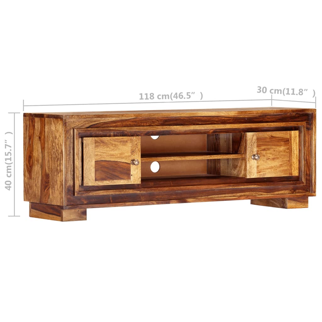 Mobile Porta TV 118x30x40 cm in Legno Massello di Sheesham - homemem39