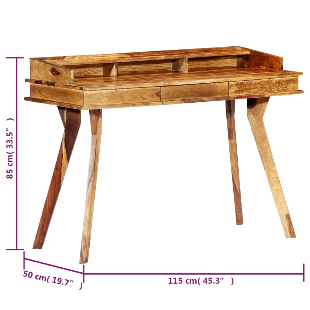 Scrivania 115x50x85 cm in Legno Massello di Sheesham - homemem39