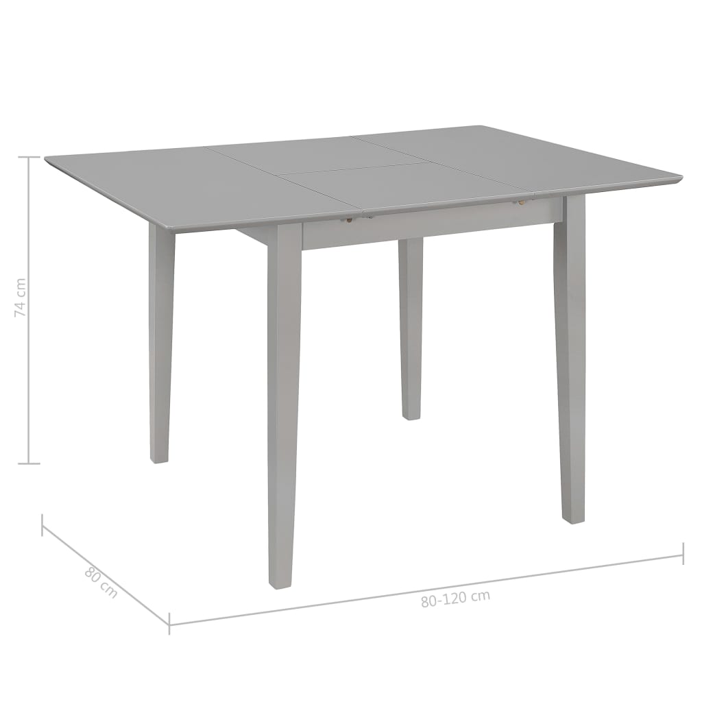 Tavolo da Pranzo Estensibile Grigio (80-120)x80x74 cm in MDF - homemem39