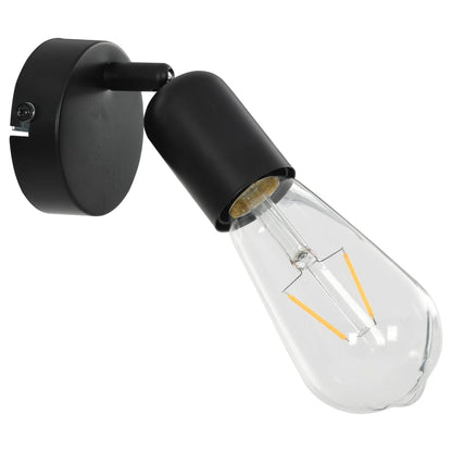 Faretti 2 pz con Lampadine a Incandescenza 2 W Nero E27 - homemem39