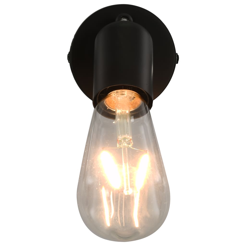 Faretti 2 pz con Lampadine a Incandescenza 2 W Nero E27 - homemem39