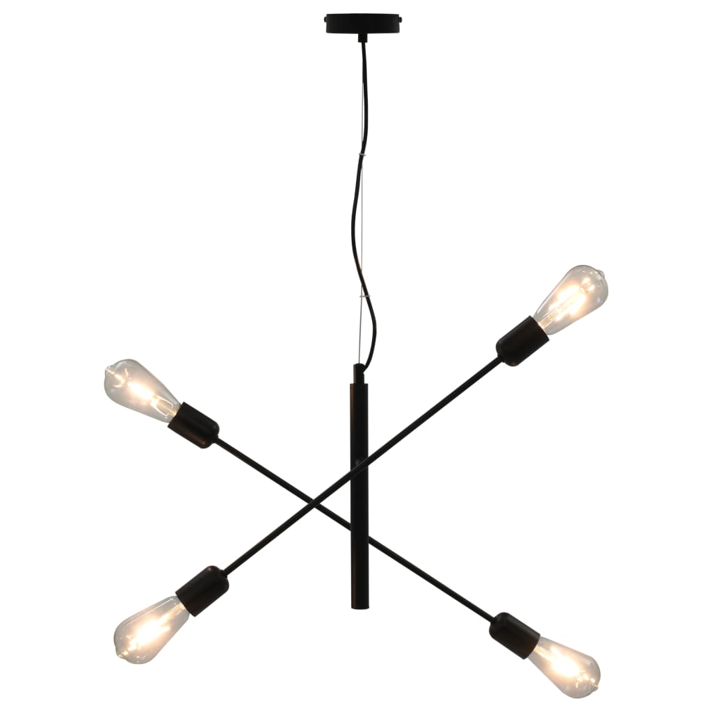 Lampada da Soffitto con Lampadine 2 W Nero E27 - homemem39