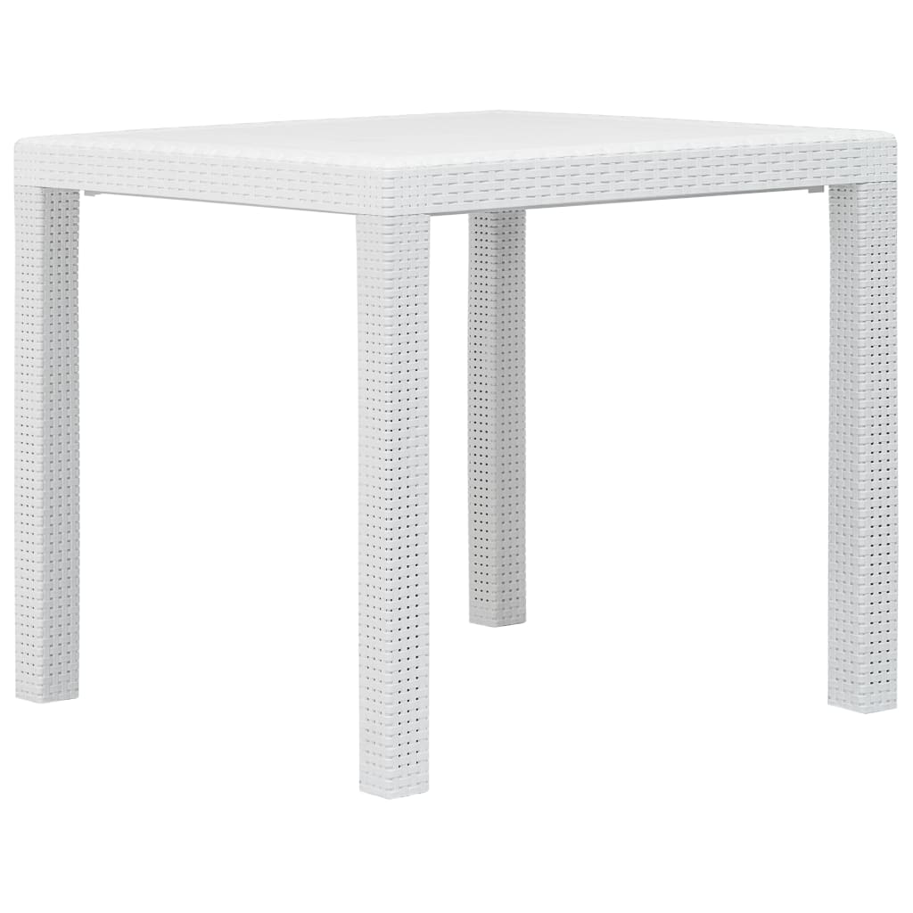 Set Pranzo da Giardino 5 pz in Plastica Stile Rattan Bianco - homemem39