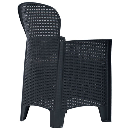 Set da Bistrò 3 pz in Plastica Stile Rattan Antracite - homemem39