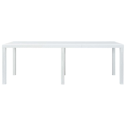 Set Pranzo da Giardino 9 pz in Plastica Stile Rattan Bianco - homemem39