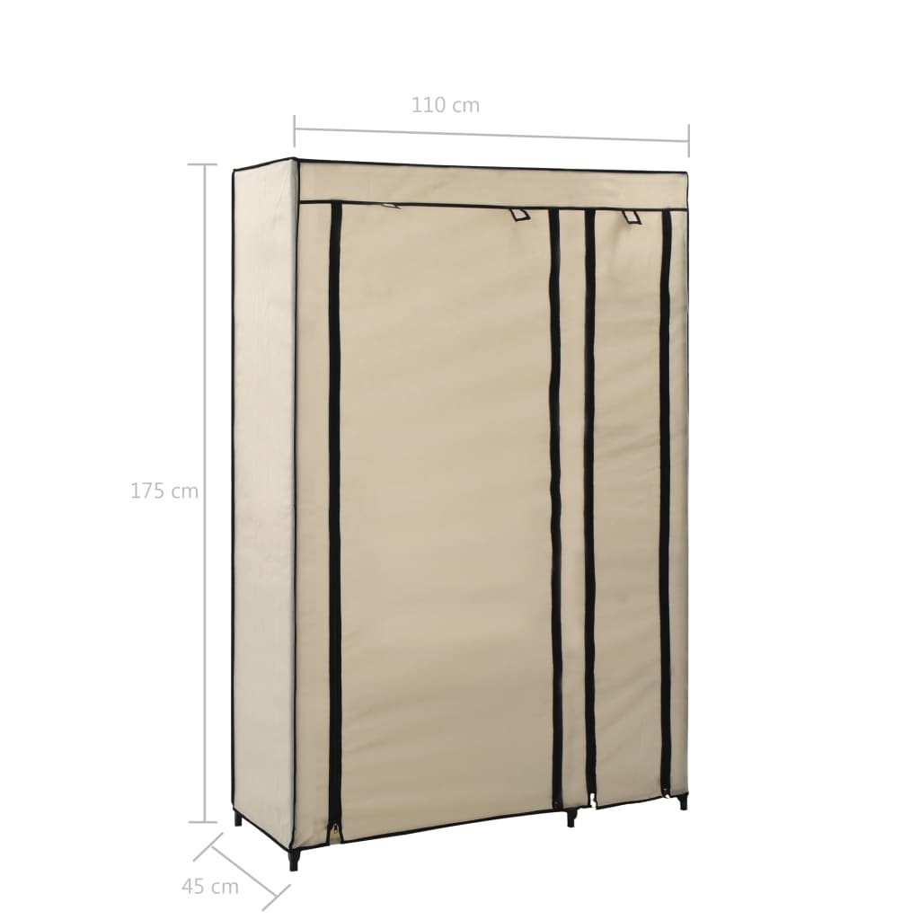 Armadi Pieghevoli 2 pz Crema 110x45x175 cm in Tessuto - homemem39