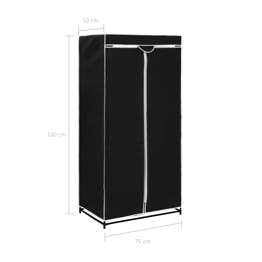 Armadio 2 pz Nero 75x50x160 cm - homemem39