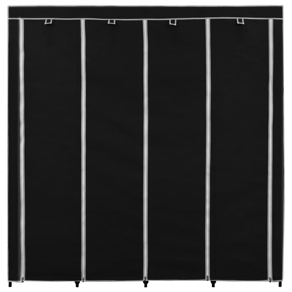 Guardaroba con 4 Scomparti Nero 175x45x170 cm - homemem39