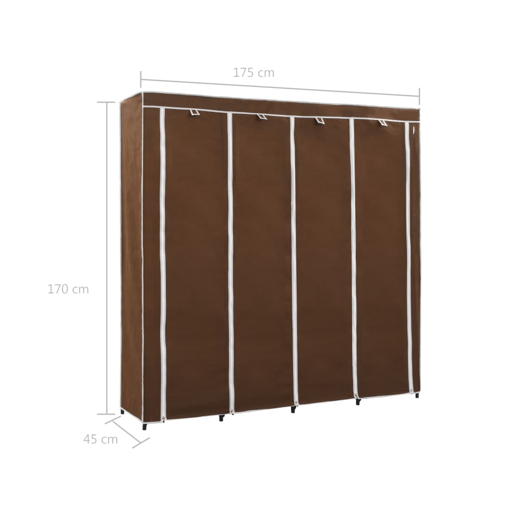 Guardaroba con 4 Scomparti Marrone 175x45x170 cm - homemem39