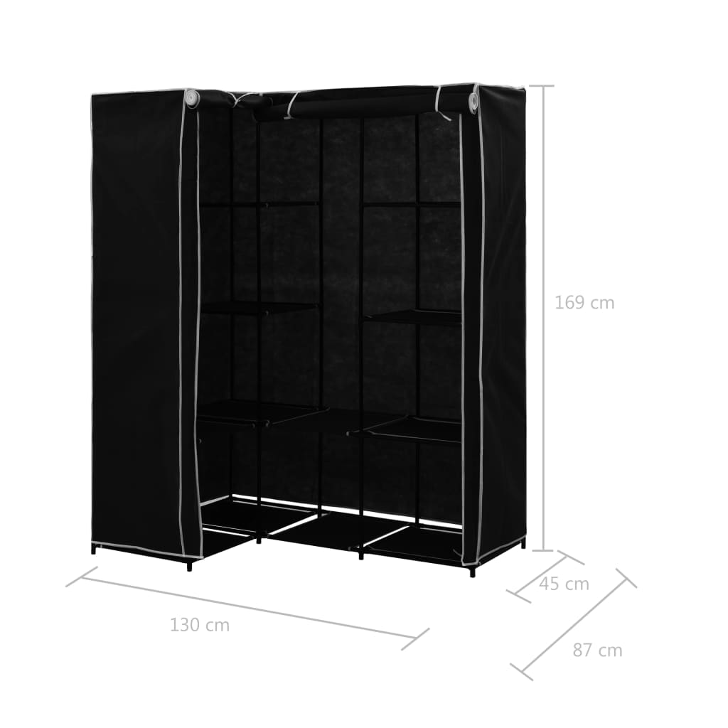 Armadio Angolare Nero 130x87x169 cm - homemem39