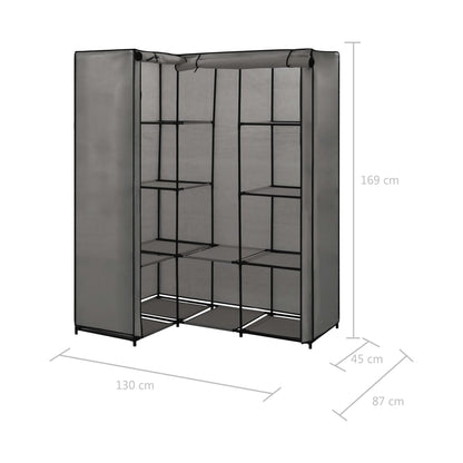 Armadio Angolare Grigio 130x87x169 cm - homemem39