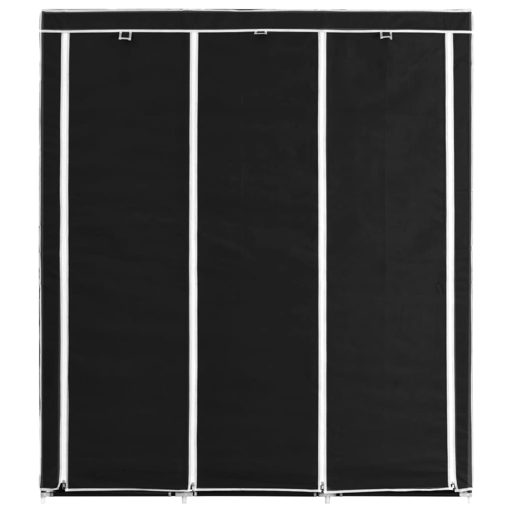 Armadio con Scomparti e Aste Nero 150x45x175 cm in Tessuto - homemem39