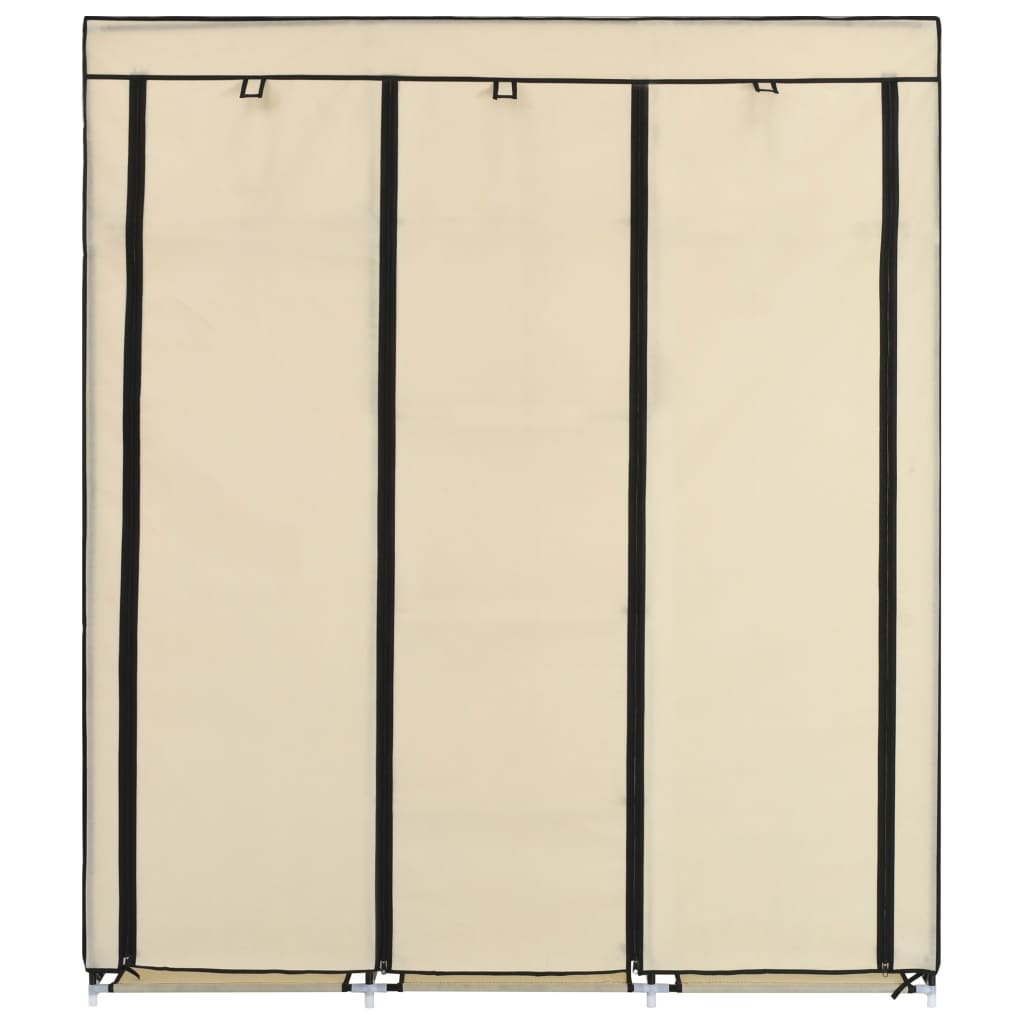 Armadio con Scomparti e Aste Crema 150x45x175 cm in Tessuto - homemem39