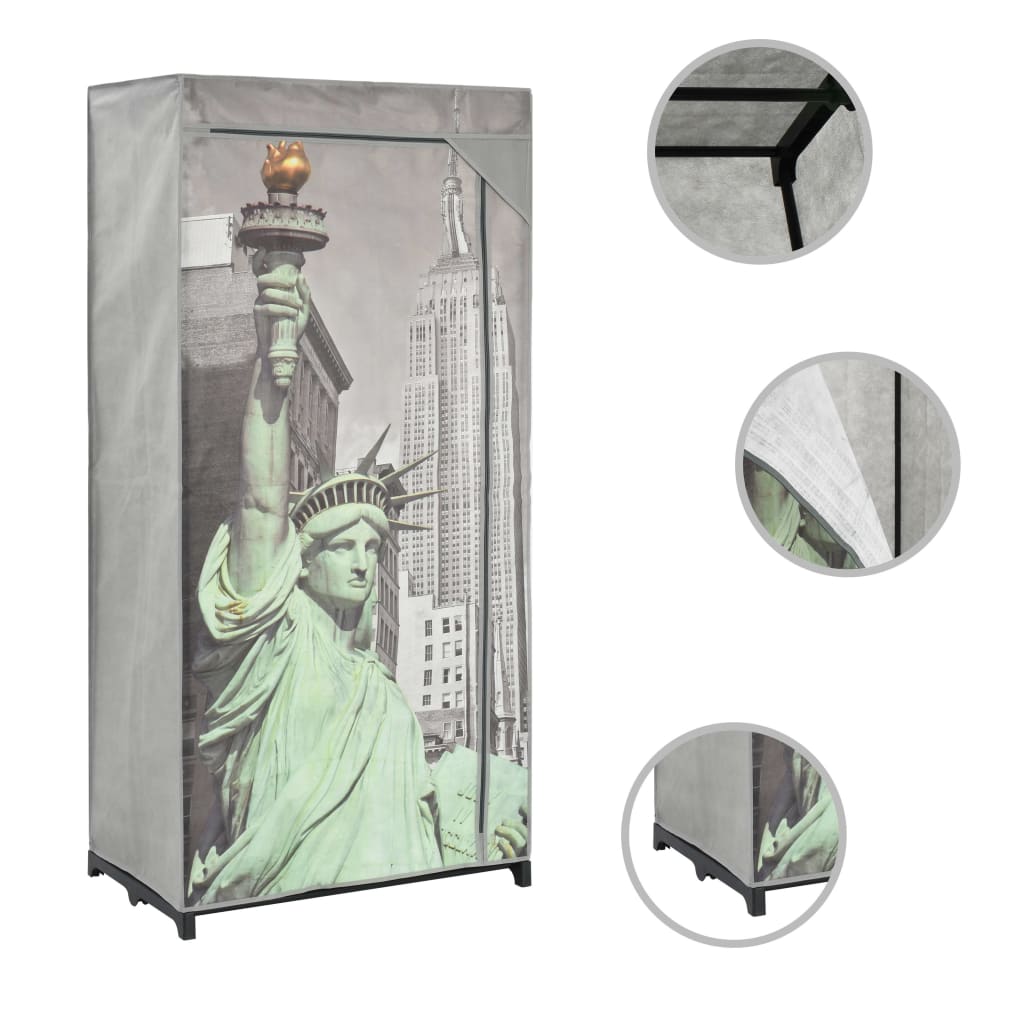 Armadio New York 75x45x160 cm in Tessuto - homemem39