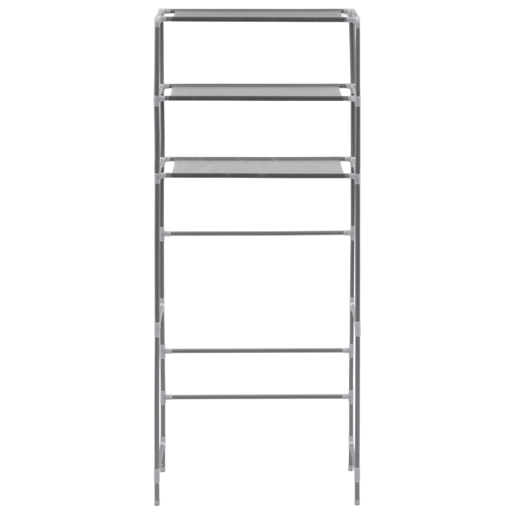 Scaffale per Lavatrice con 3 Ripiani Argento 69x28x169 cm - homemem39