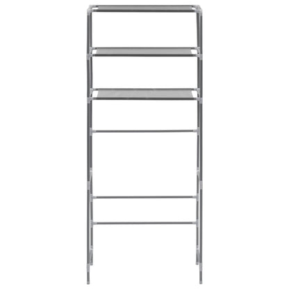 Scaffale per Lavatrice con 3 Ripiani Argento 69x28x169 cm - homemem39