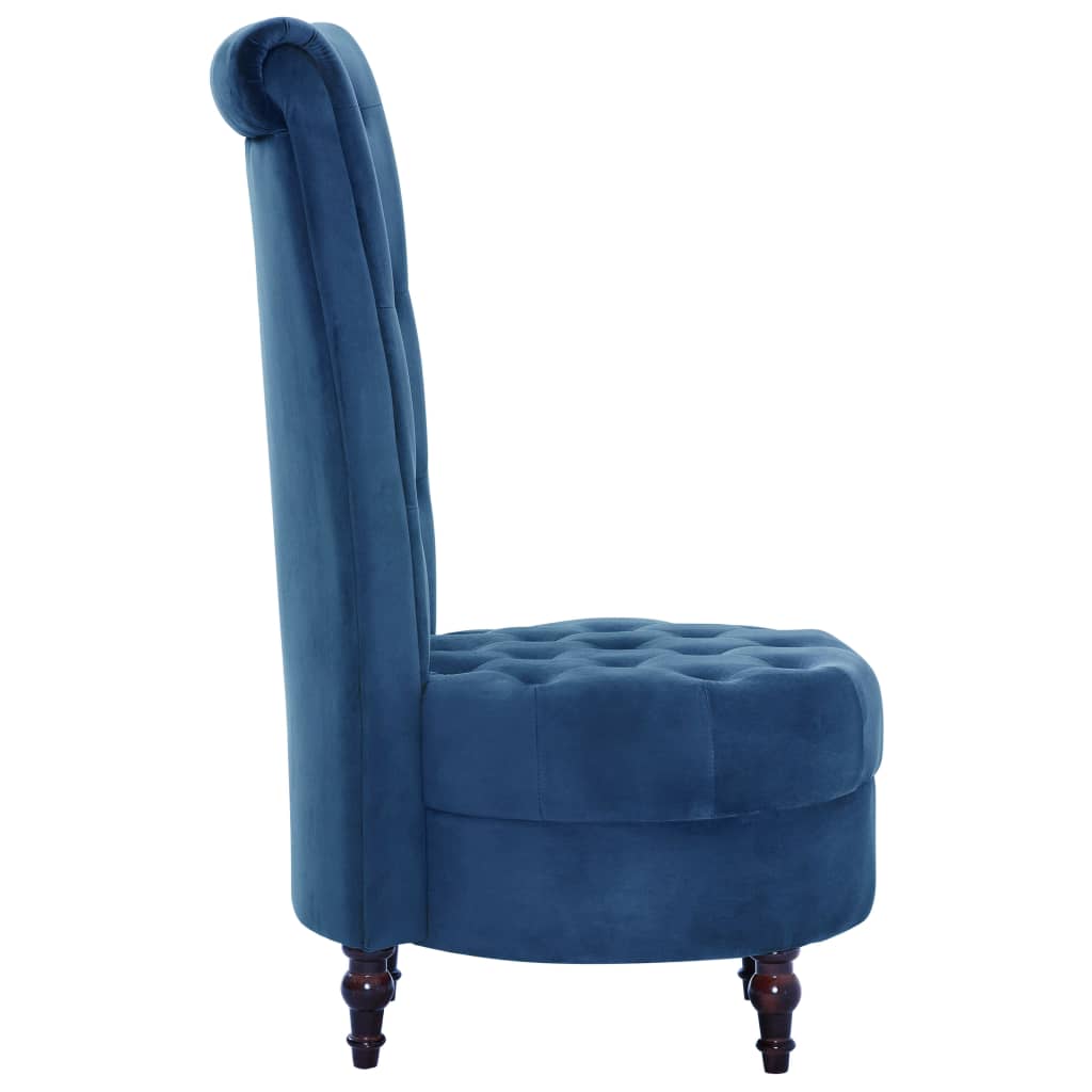 Sedia con Schienale Alto in Velluto Blu - homemem39