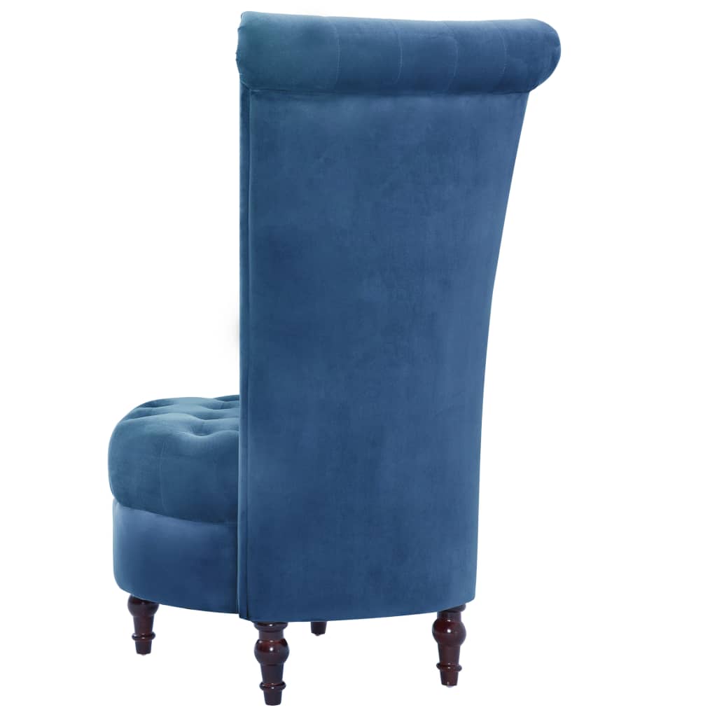 Sedia con Schienale Alto in Velluto Blu - homemem39