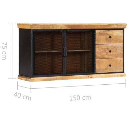 Credenza 150x40x75 cm in Legno Massello di Mango - homemem39